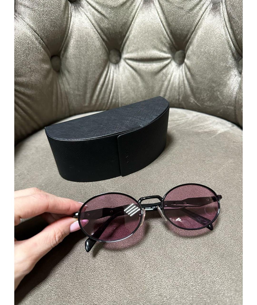 PRADA Розовые металлические солнцезащитные очки, фото 6