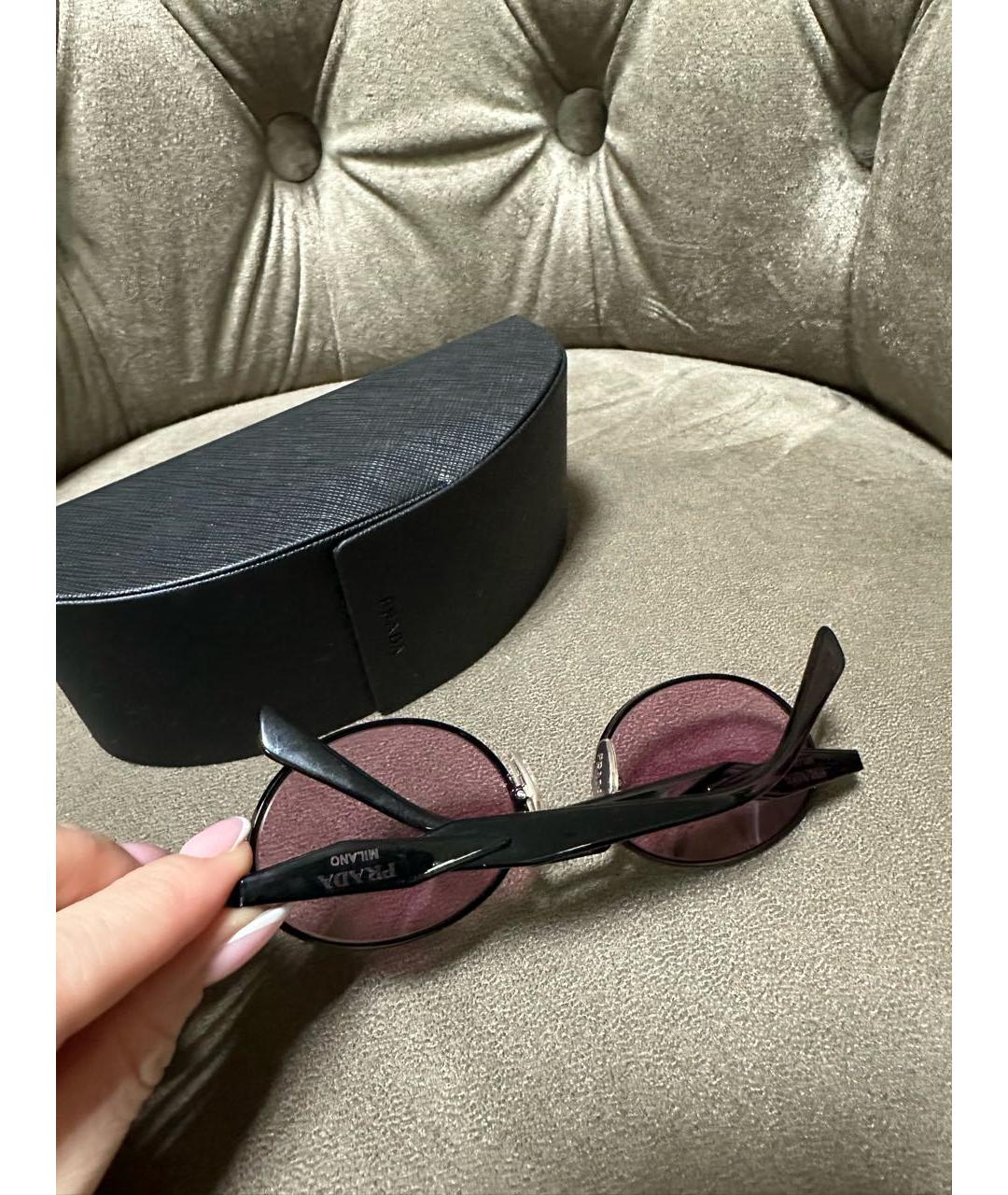 PRADA Розовые металлические солнцезащитные очки, фото 3