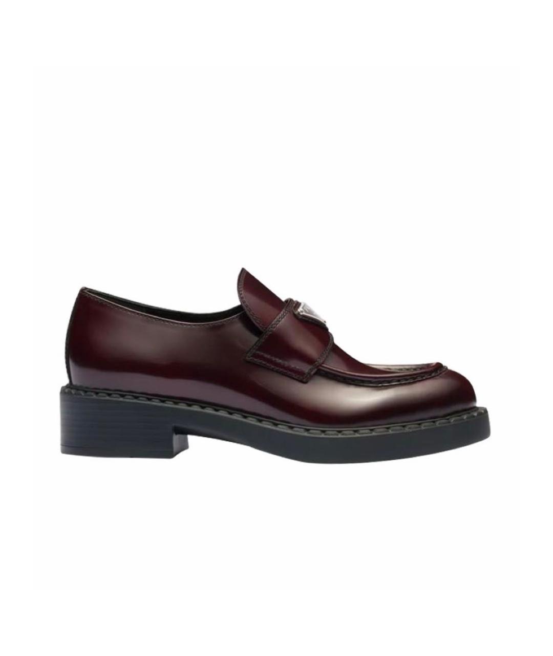 PRADA Бордовые кожаные лоферы, фото 6