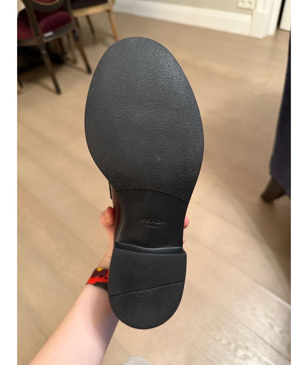 PRADA Бордовые кожаные лоферы, фото 5