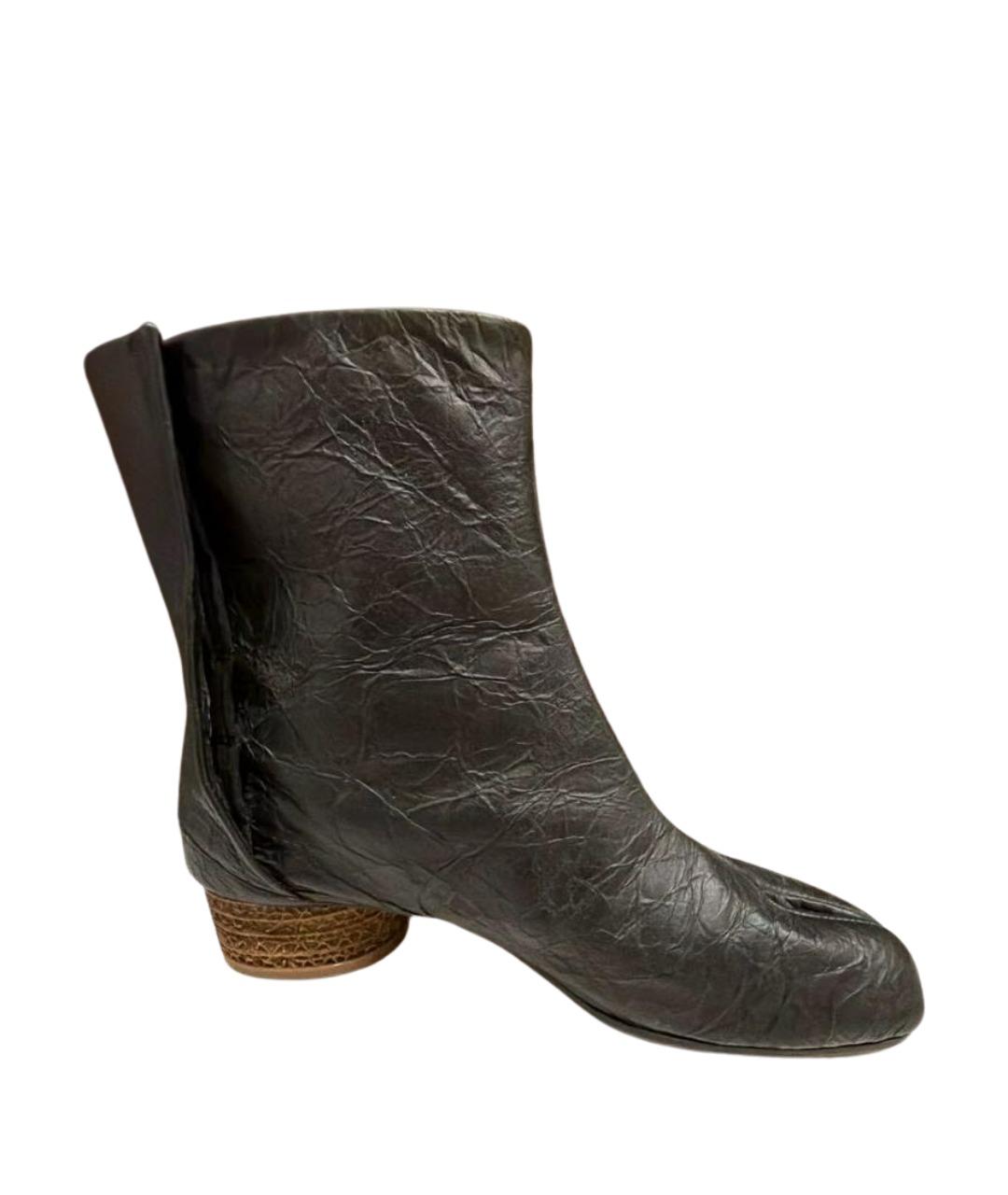 MAISON MARGIELA Черные кожаные полусапоги, фото 1