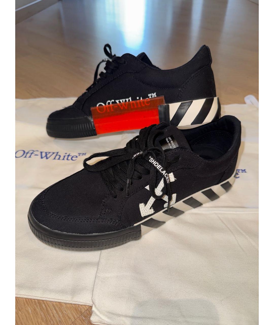 OFF-WHITE Черные текстильные низкие кроссовки / кеды, фото 5