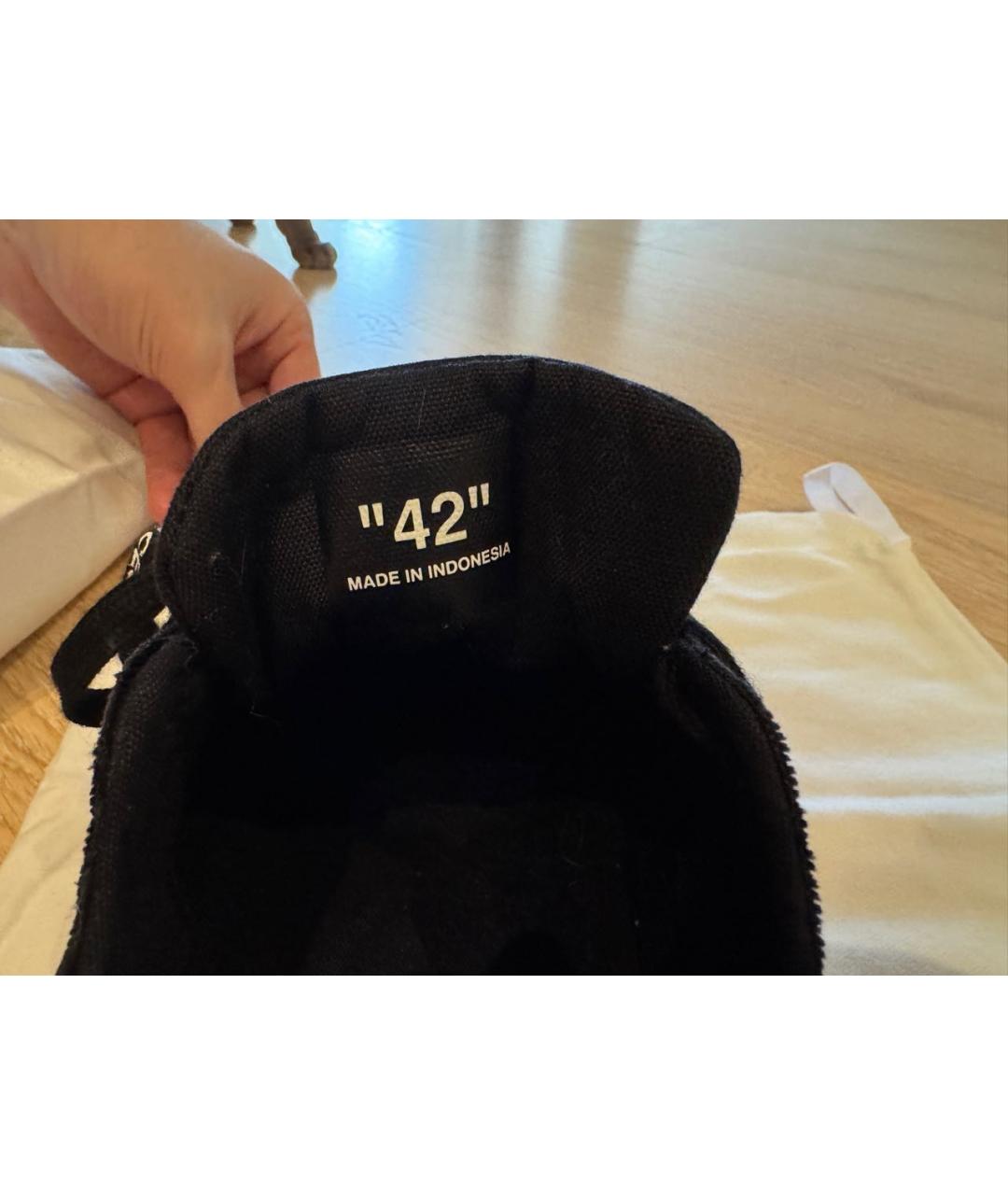 OFF-WHITE Черные текстильные низкие кроссовки / кеды, фото 8