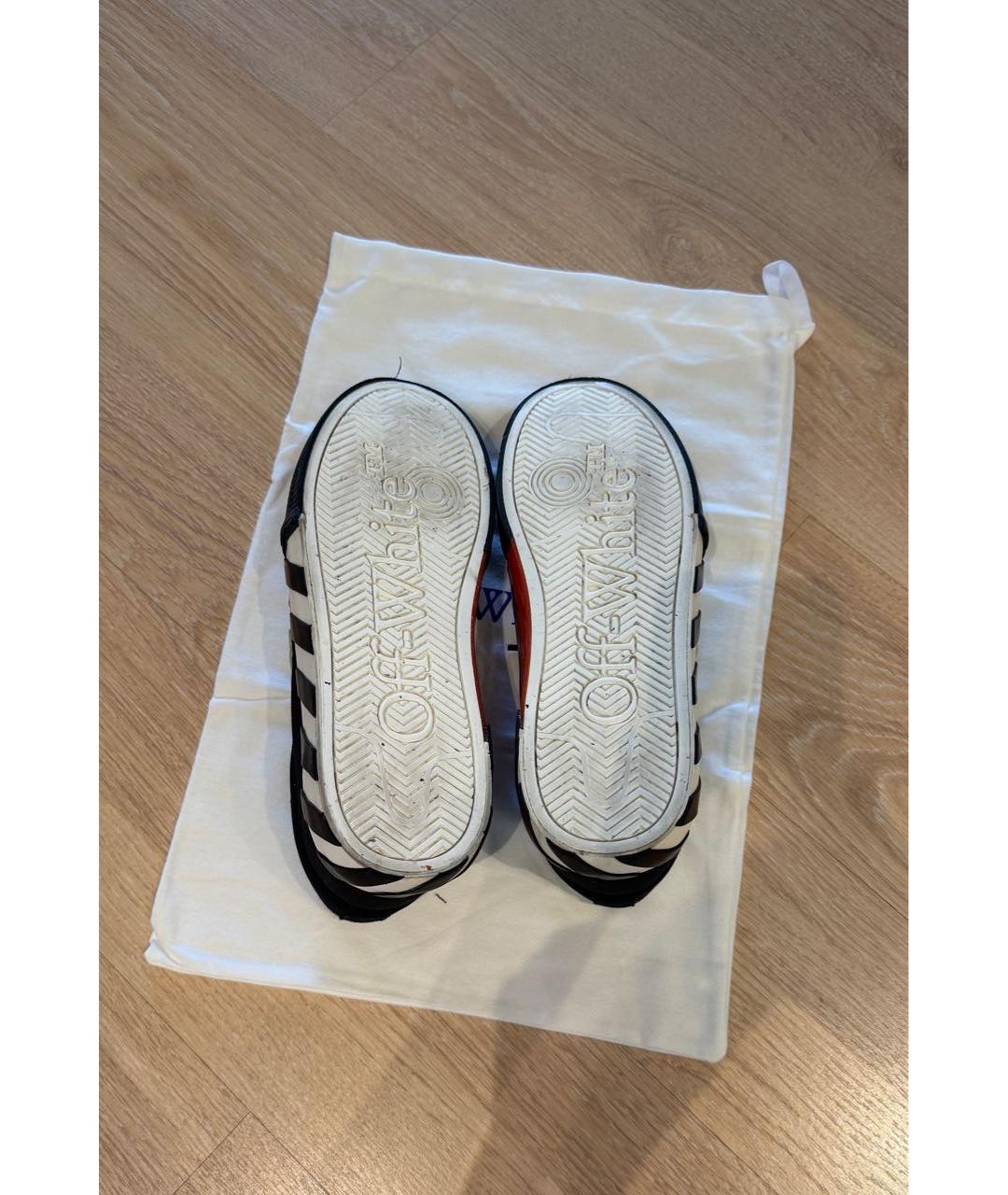 OFF-WHITE Черные текстильные низкие кроссовки / кеды, фото 7