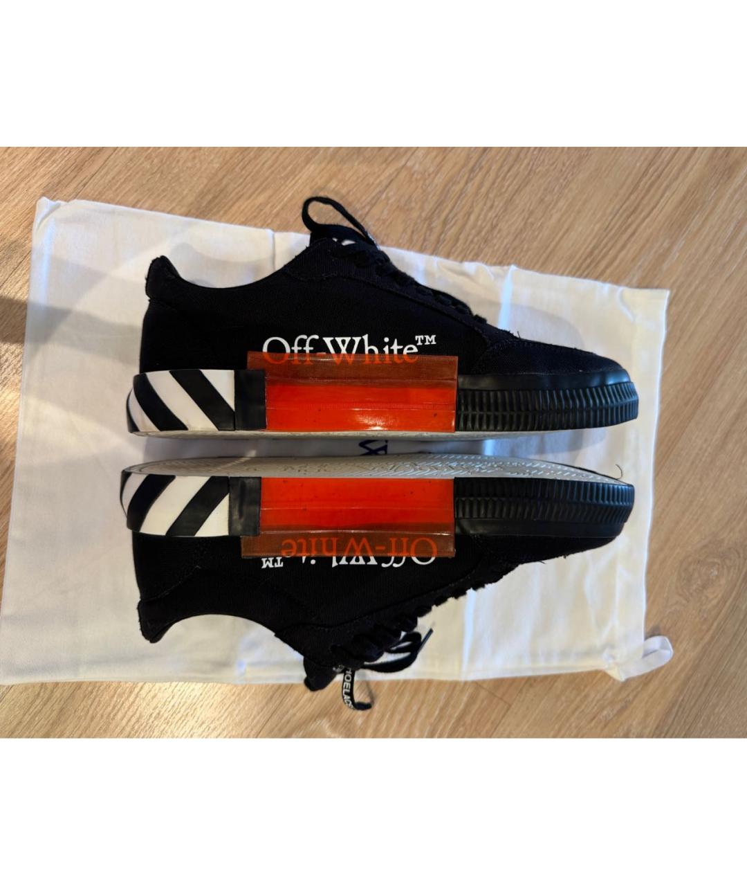 OFF-WHITE Черные текстильные низкие кроссовки / кеды, фото 6