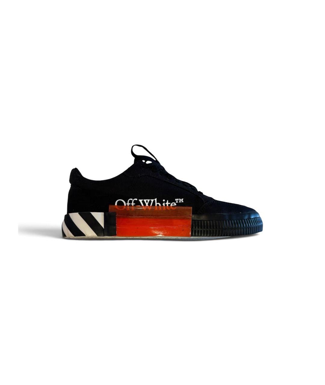 OFF-WHITE Черные текстильные низкие кроссовки / кеды, фото 9