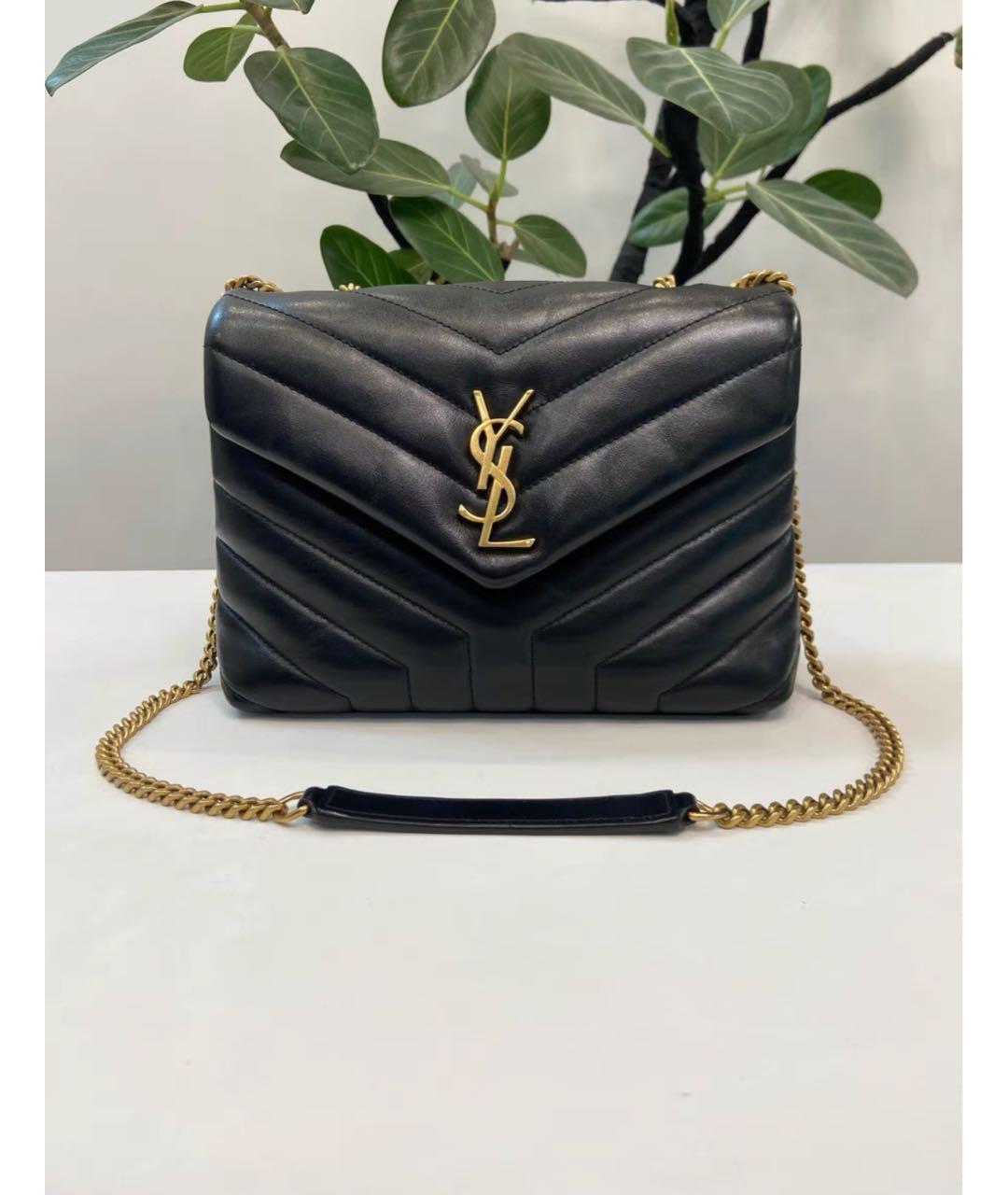 SAINT LAURENT Черная кожаная сумка через плечо, фото 2