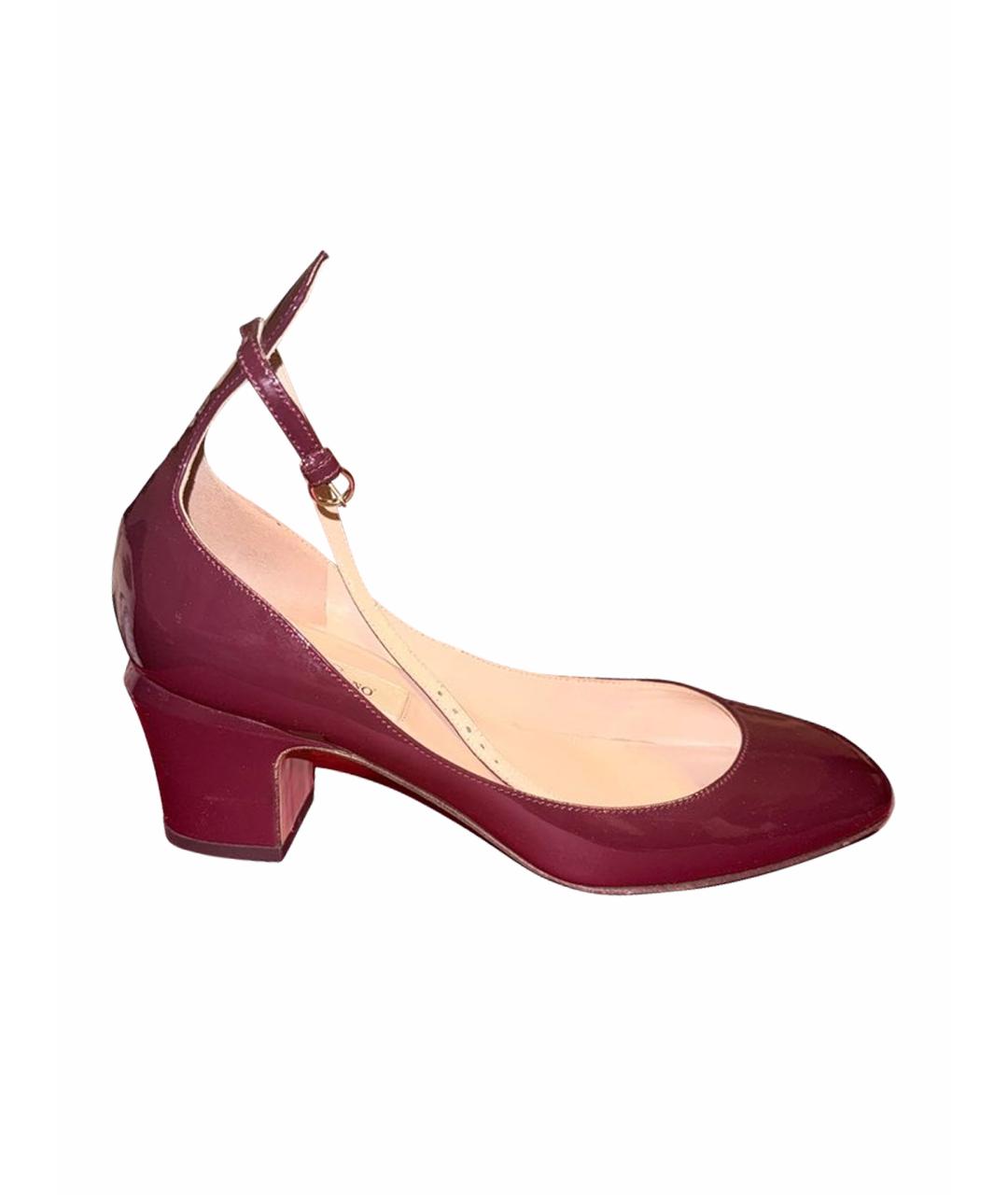VALENTINO Бордовые туфли из лакированной кожи, фото 1