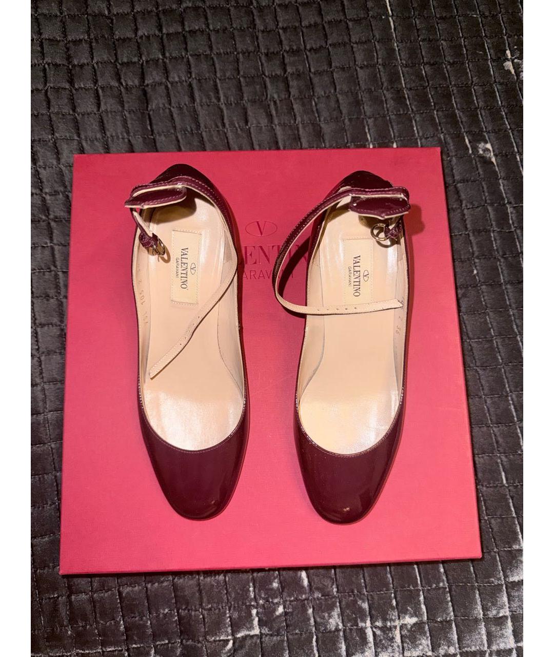VALENTINO Бордовые туфли из лакированной кожи, фото 3
