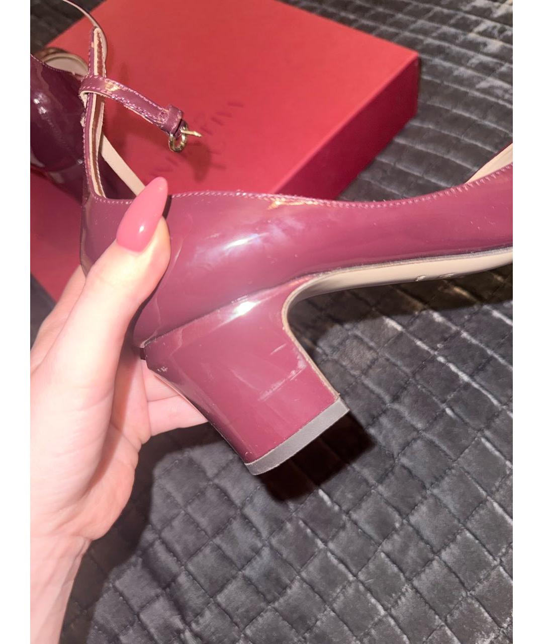 VALENTINO Бордовые туфли из лакированной кожи, фото 6