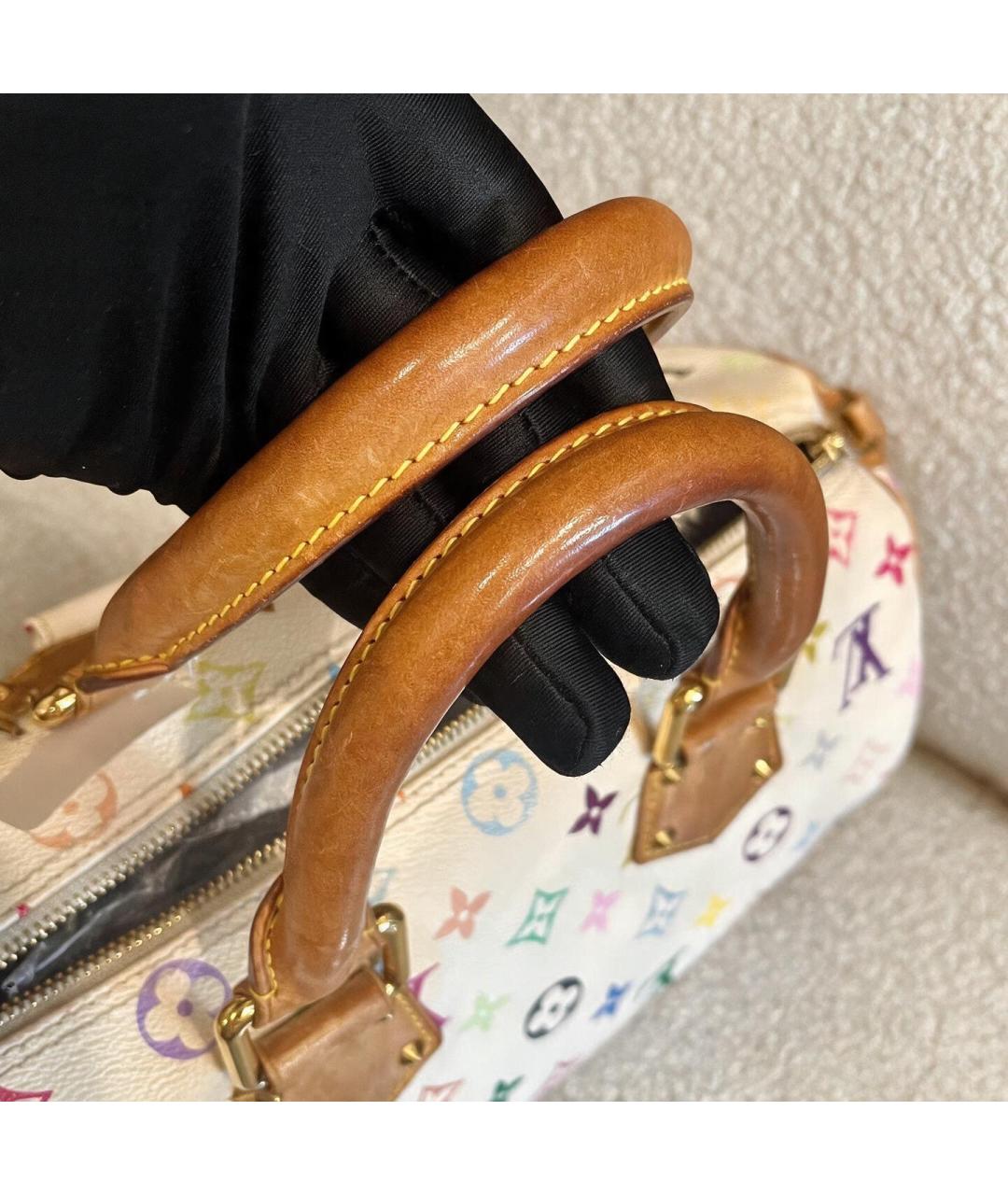 LOUIS VUITTON Белая сумка с короткими ручками из канвы, фото 7