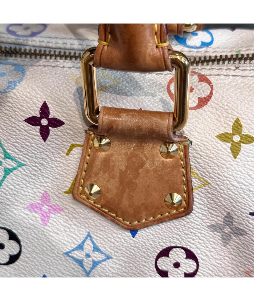 LOUIS VUITTON Белая сумка с короткими ручками из канвы, фото 8