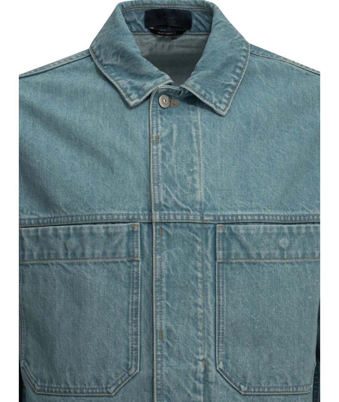 STONE ISLAND Голубая хлопковая куртка, фото 3
