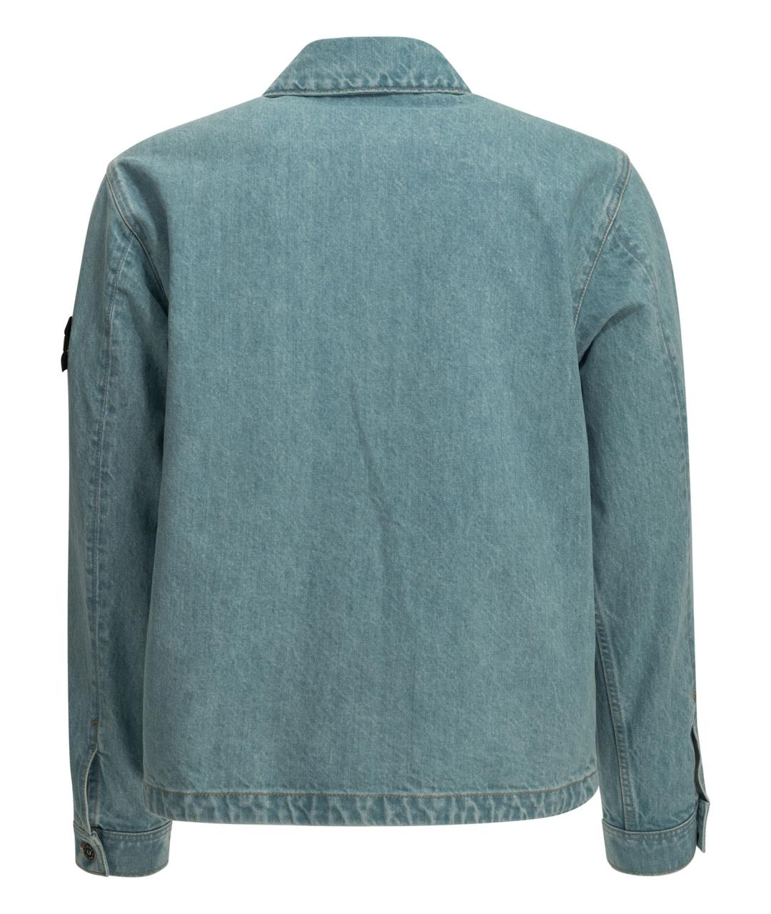 STONE ISLAND Голубая хлопковая куртка, фото 2