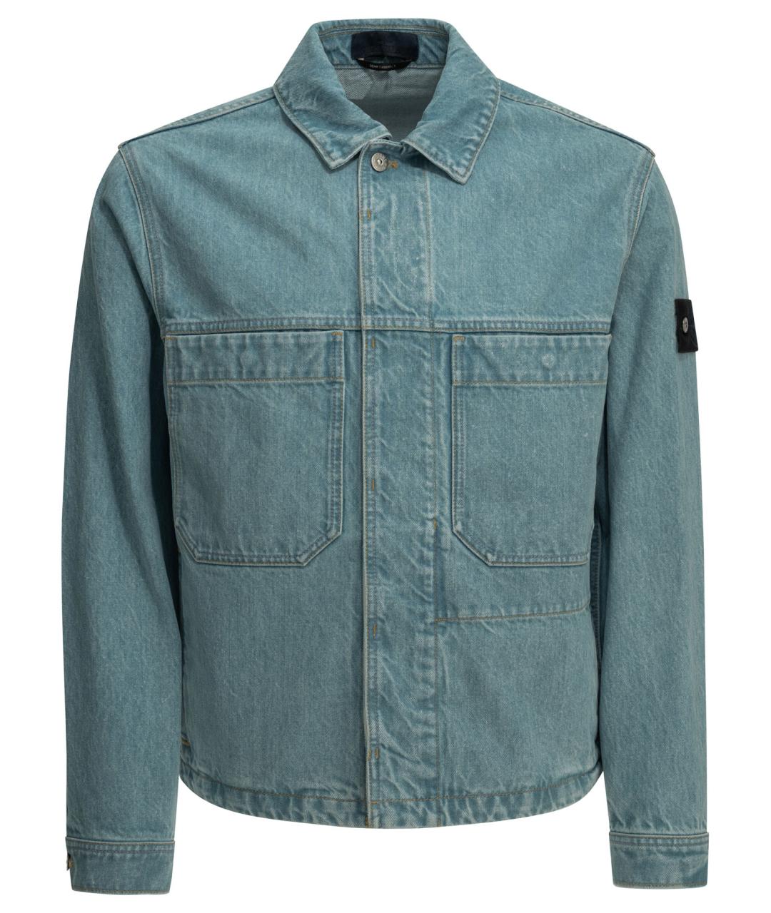 STONE ISLAND Голубая хлопковая куртка, фото 1