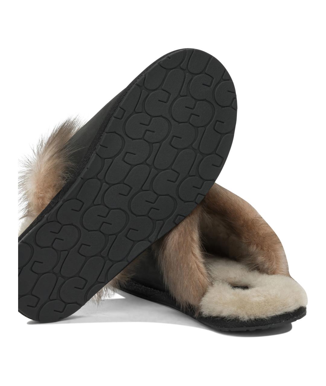 UGG Черные нубуковые мюли, фото 5