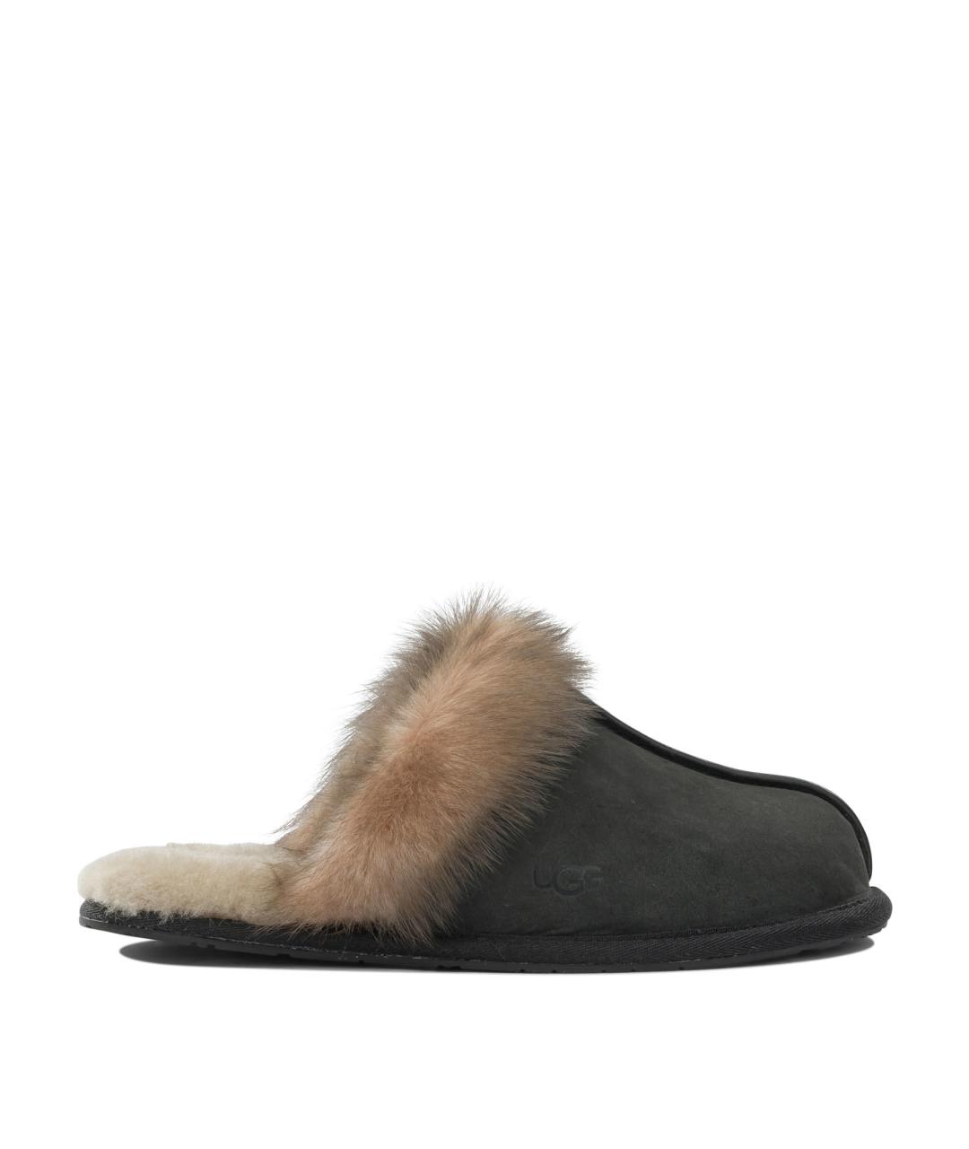 UGG Черные нубуковые мюли, фото 1
