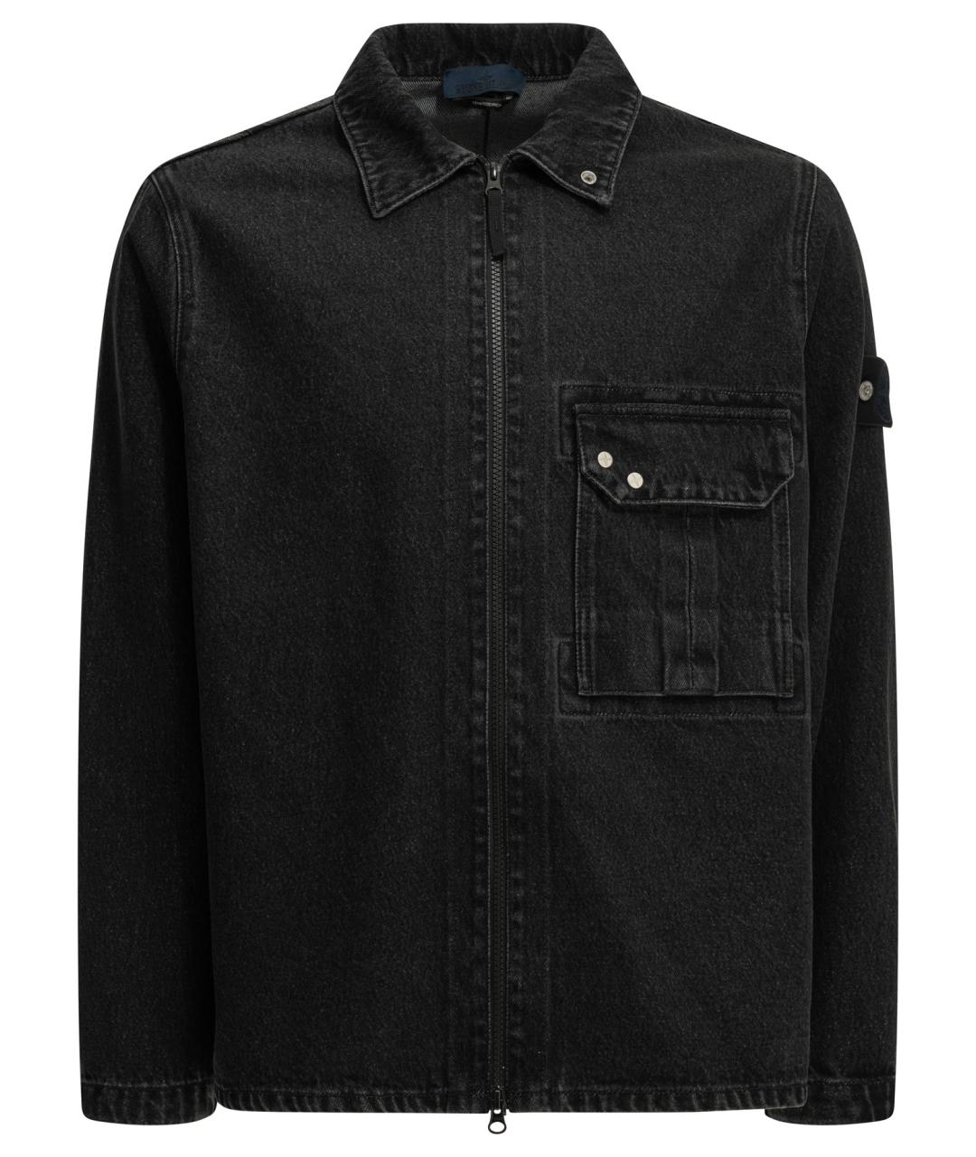 STONE ISLAND Черная хлопковая куртка, фото 1