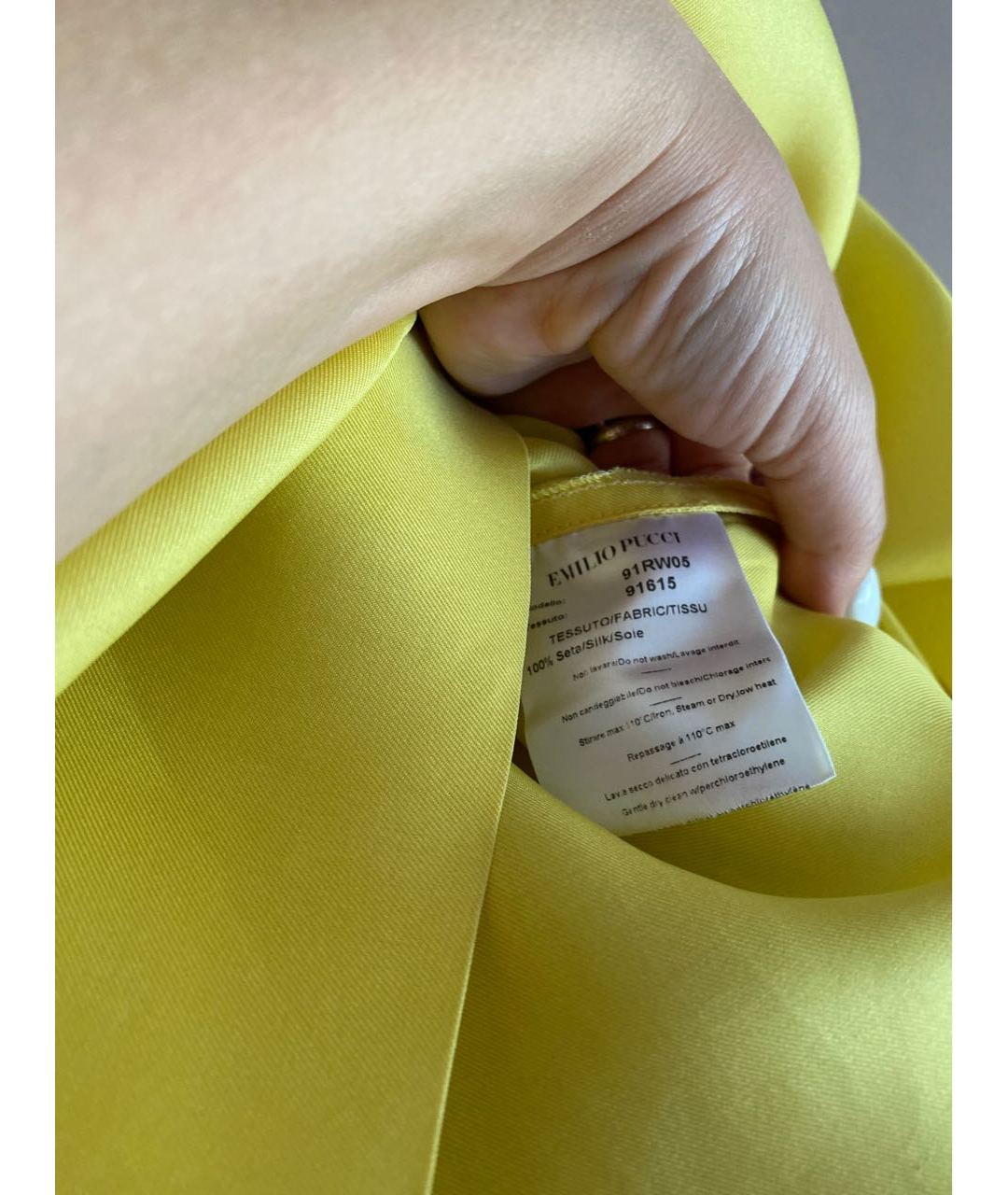 EMILIO PUCCI Желтая шелковая юбка мини, фото 3