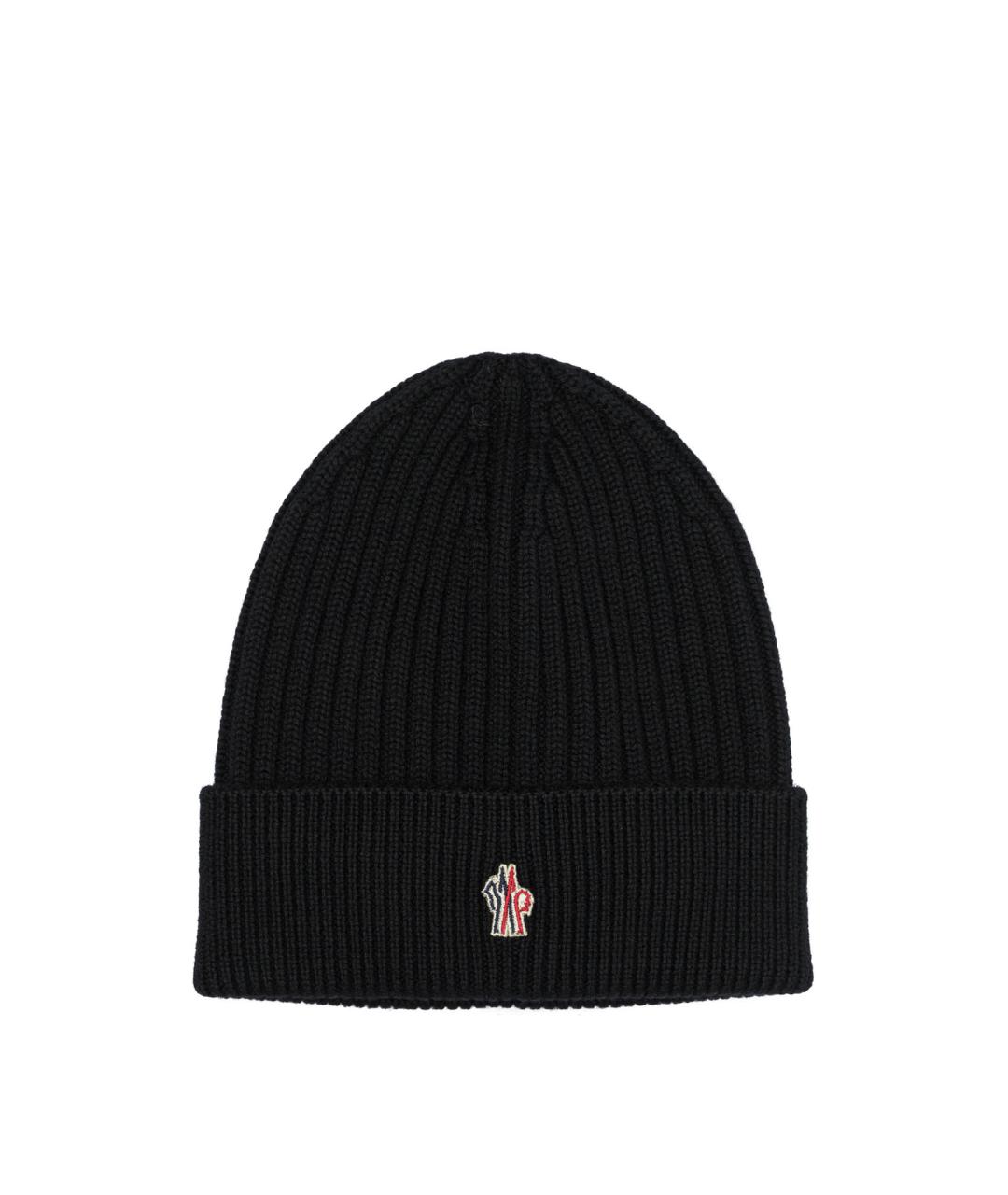 MONCLER GRENOBLE Черная шерстяная шапка, фото 1