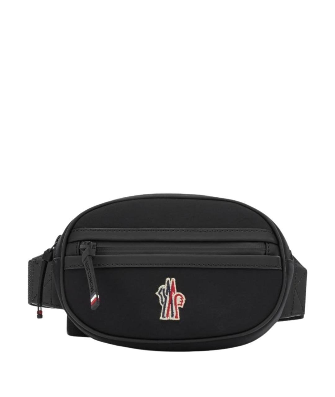 MONCLER GRENOBLE Черная синтетическая поясная сумка, фото 1