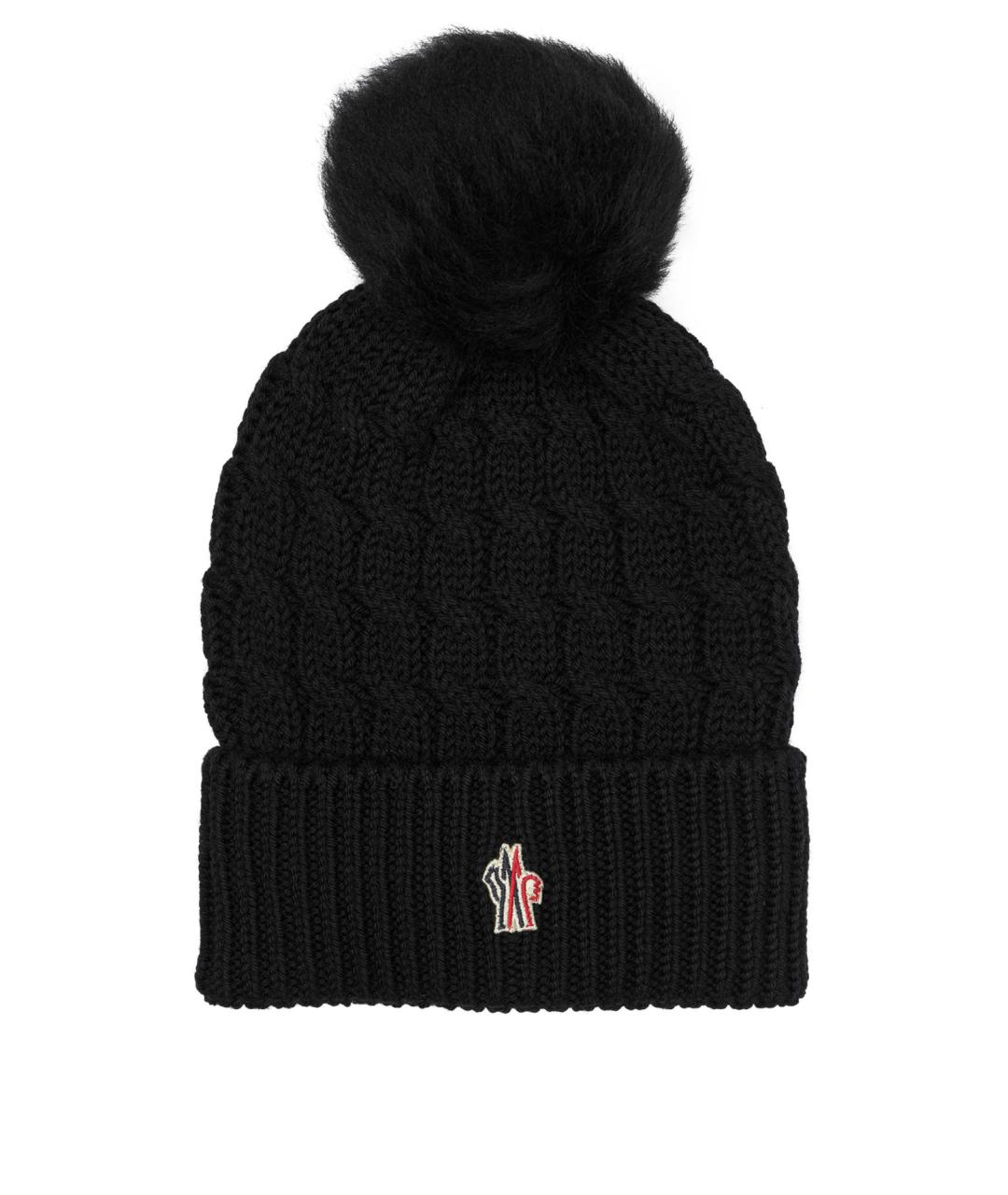 MONCLER GRENOBLE Черная шерстяная шапка, фото 1