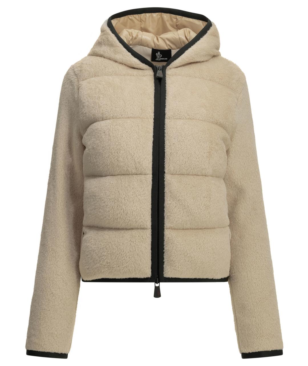 MONCLER GRENOBLE Бежевая полиэстеровая куртка, фото 1