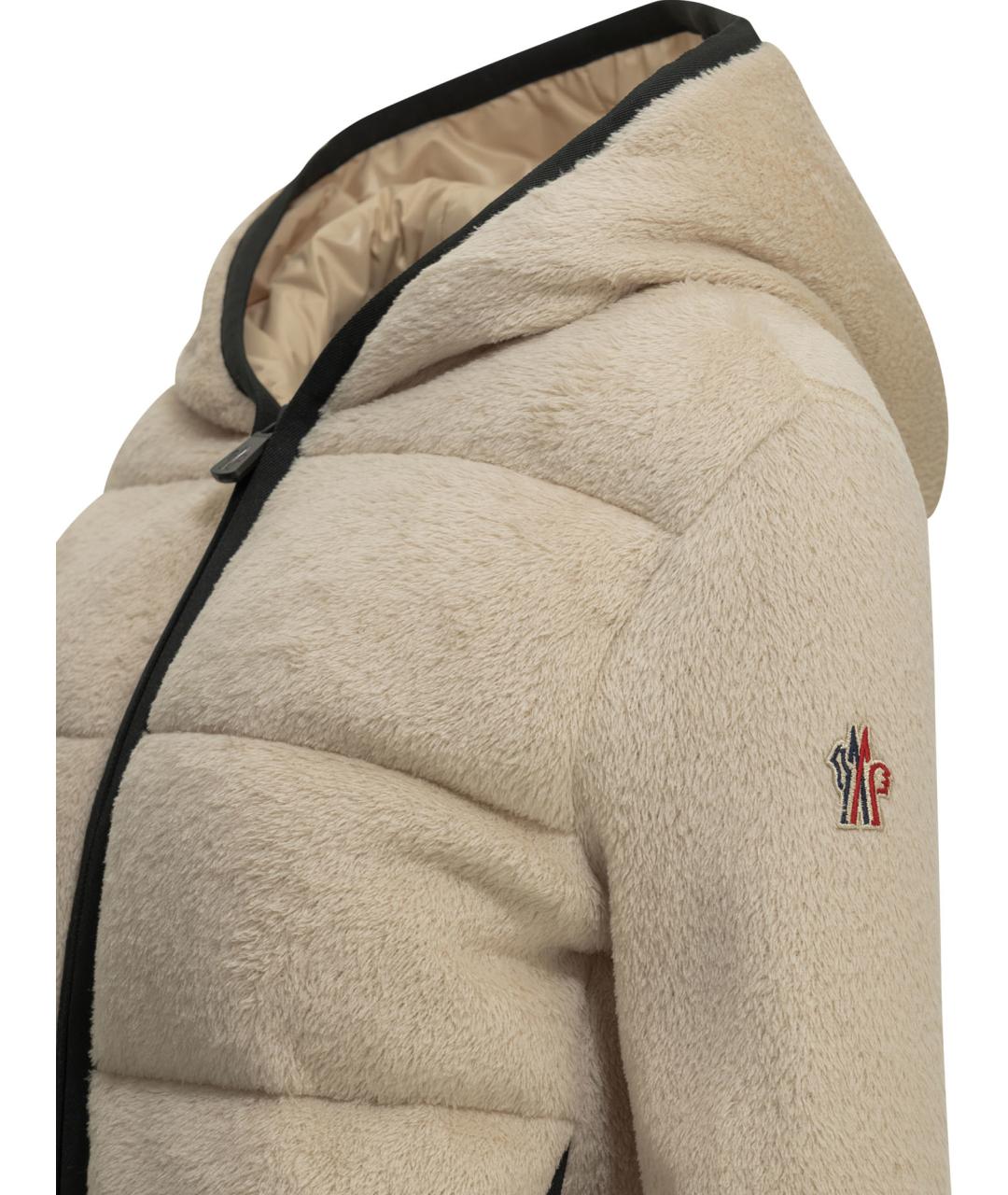 MONCLER GRENOBLE Бежевая полиэстеровая куртка, фото 3