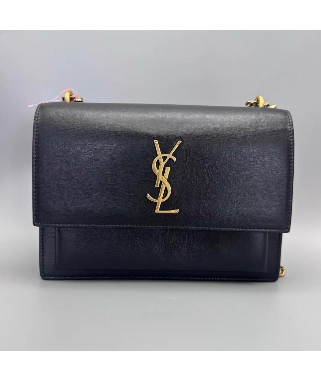 SAINT LAURENT Черная кожаная сумка через плечо, фото 8