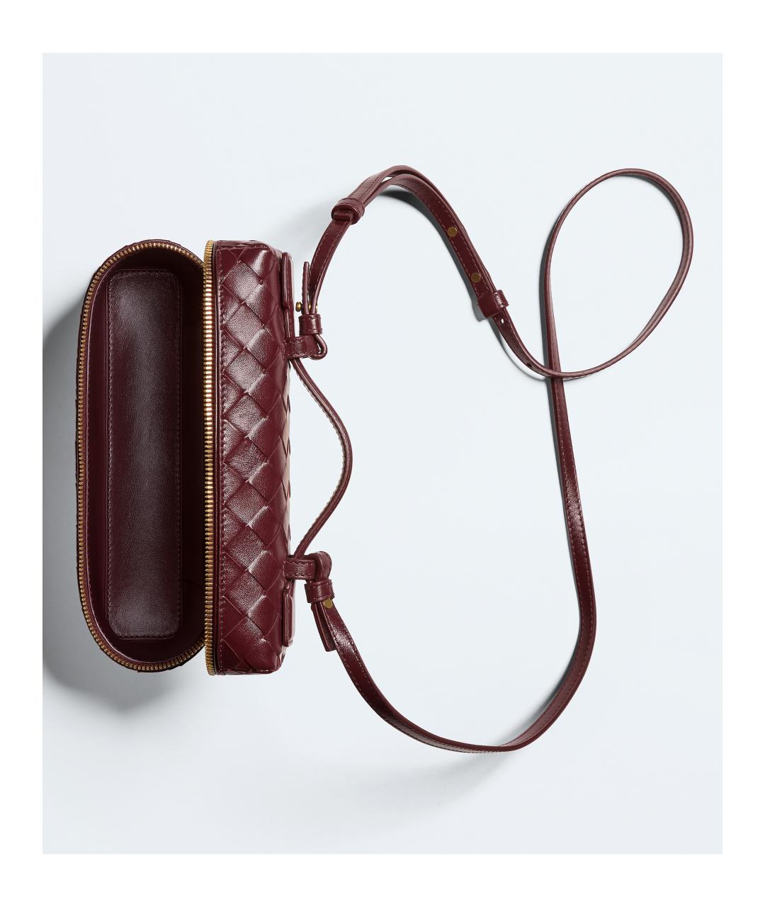 BOTTEGA VENETA Бордовая кожаная сумка через плечо, фото 3