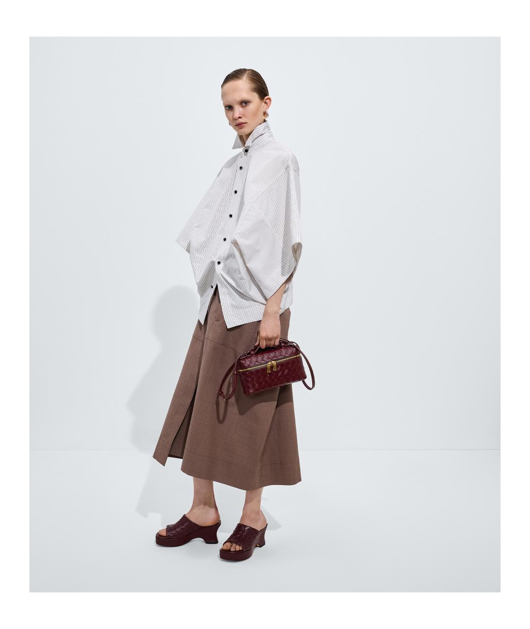 BOTTEGA VENETA Бордовая кожаная сумка через плечо, фото 6