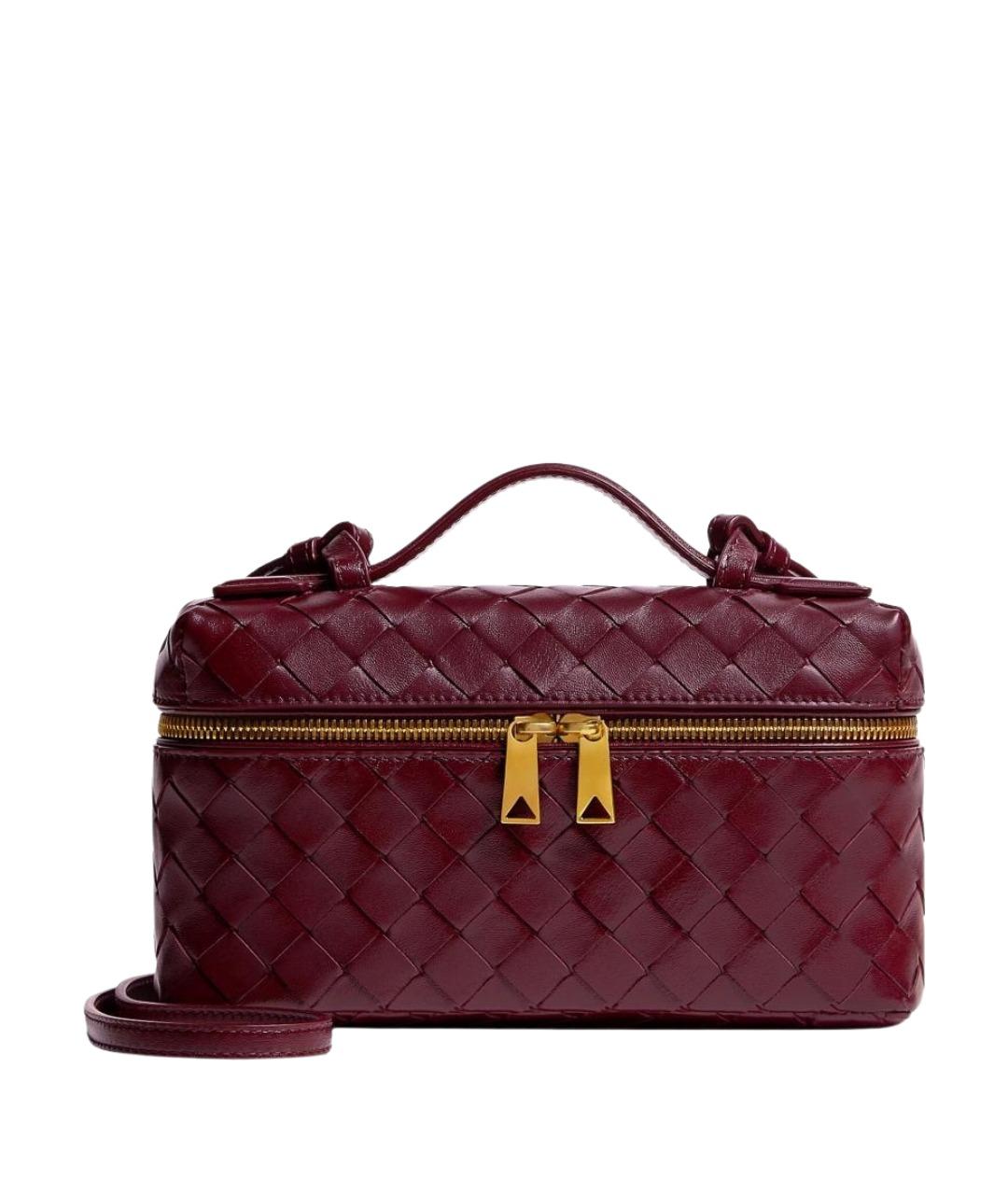 BOTTEGA VENETA Бордовая кожаная сумка через плечо, фото 1