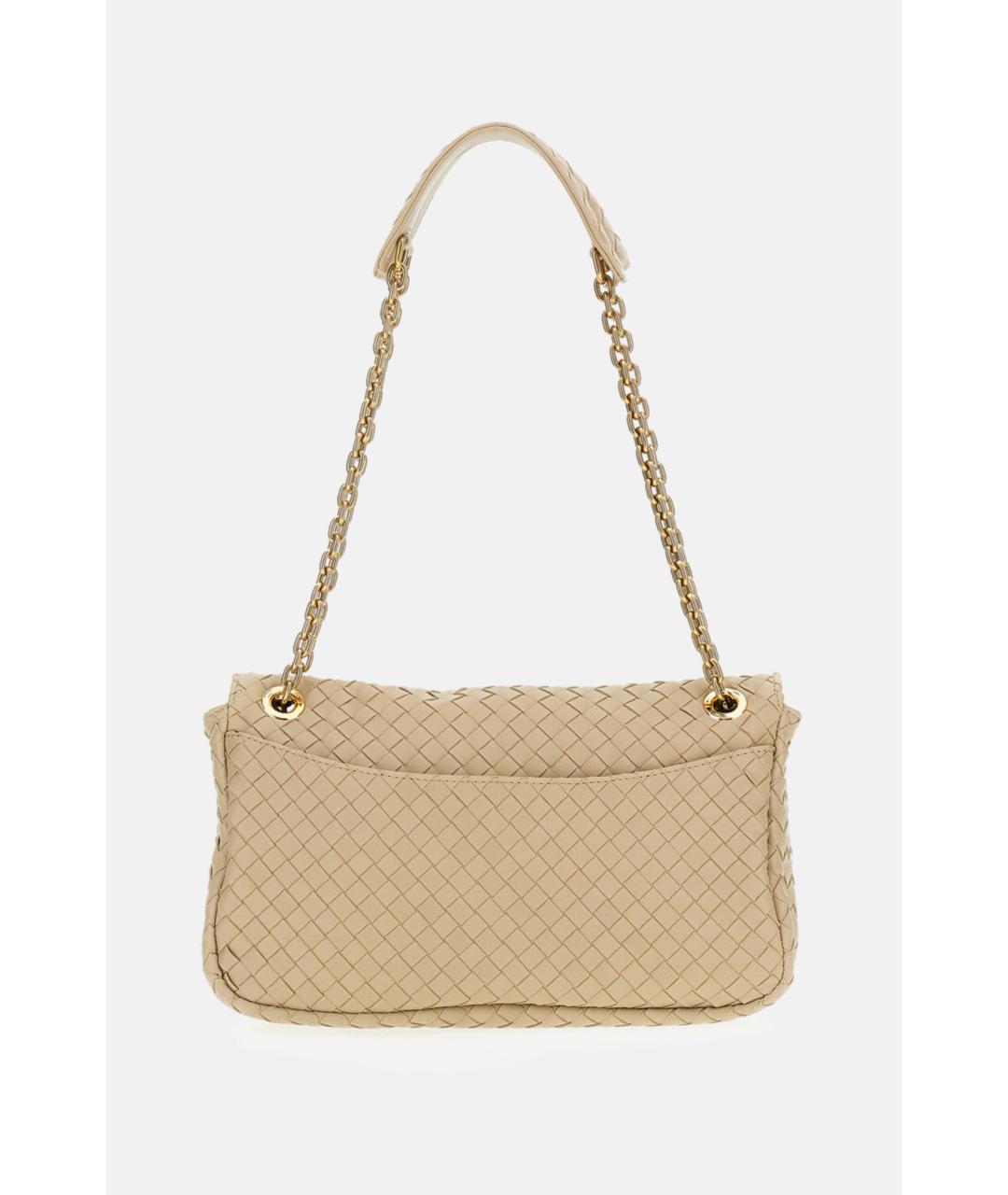 BOTTEGA VENETA Бежевая кожаная сумка через плечо, фото 2