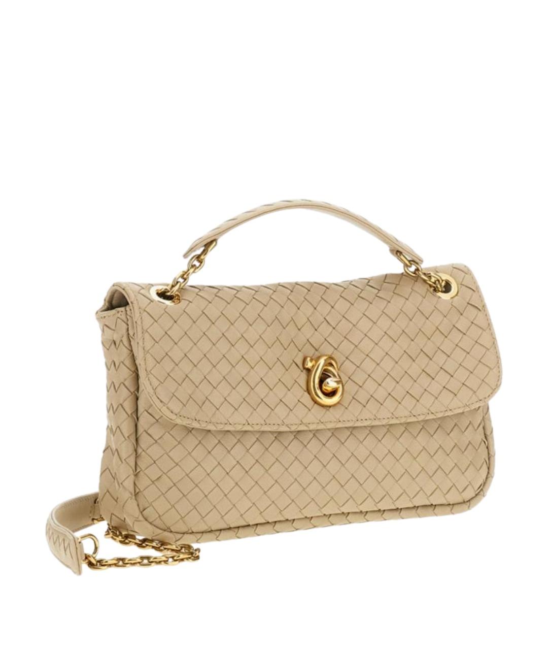 BOTTEGA VENETA Бежевая кожаная сумка через плечо, фото 1