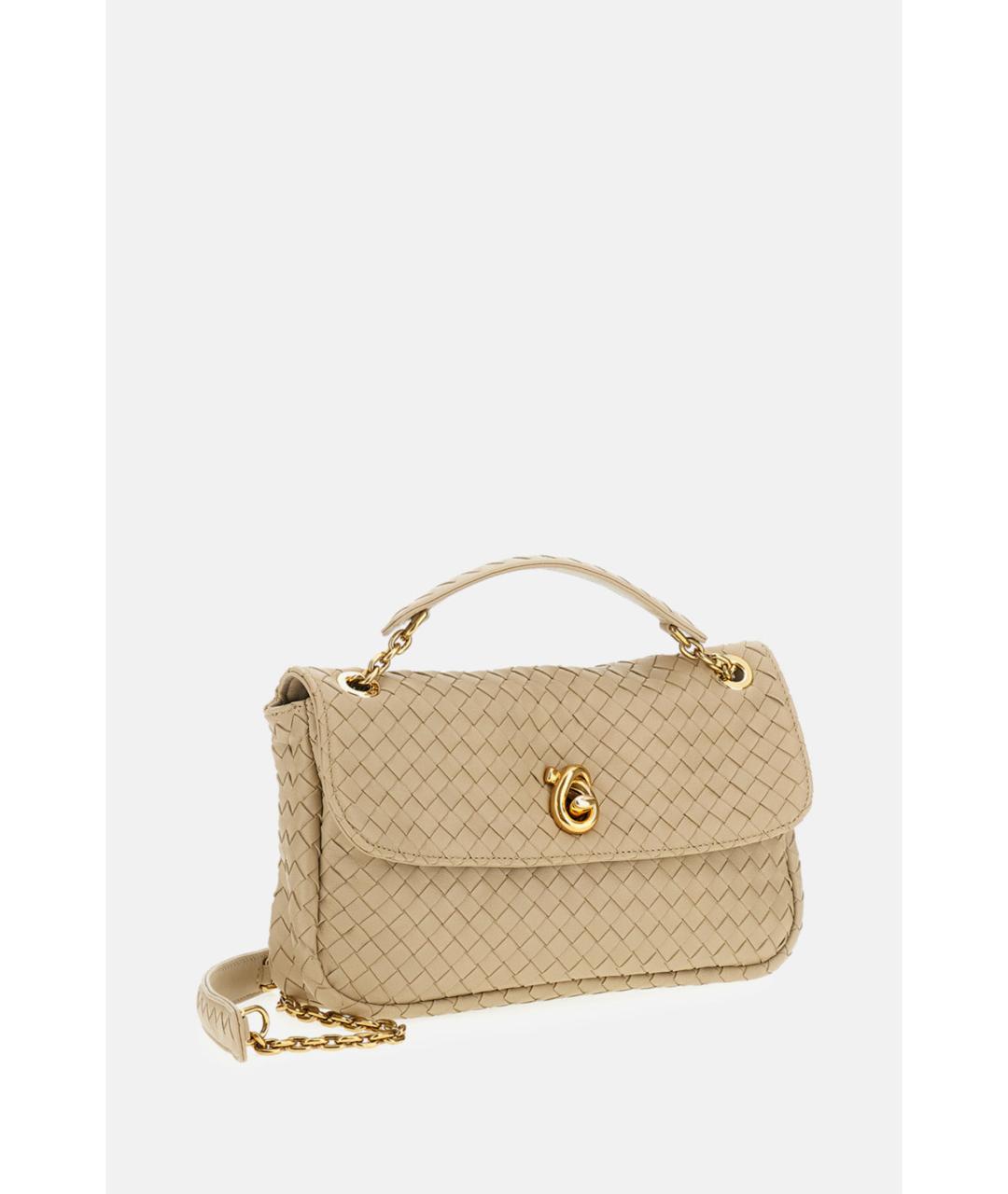 BOTTEGA VENETA Бежевая кожаная сумка через плечо, фото 3