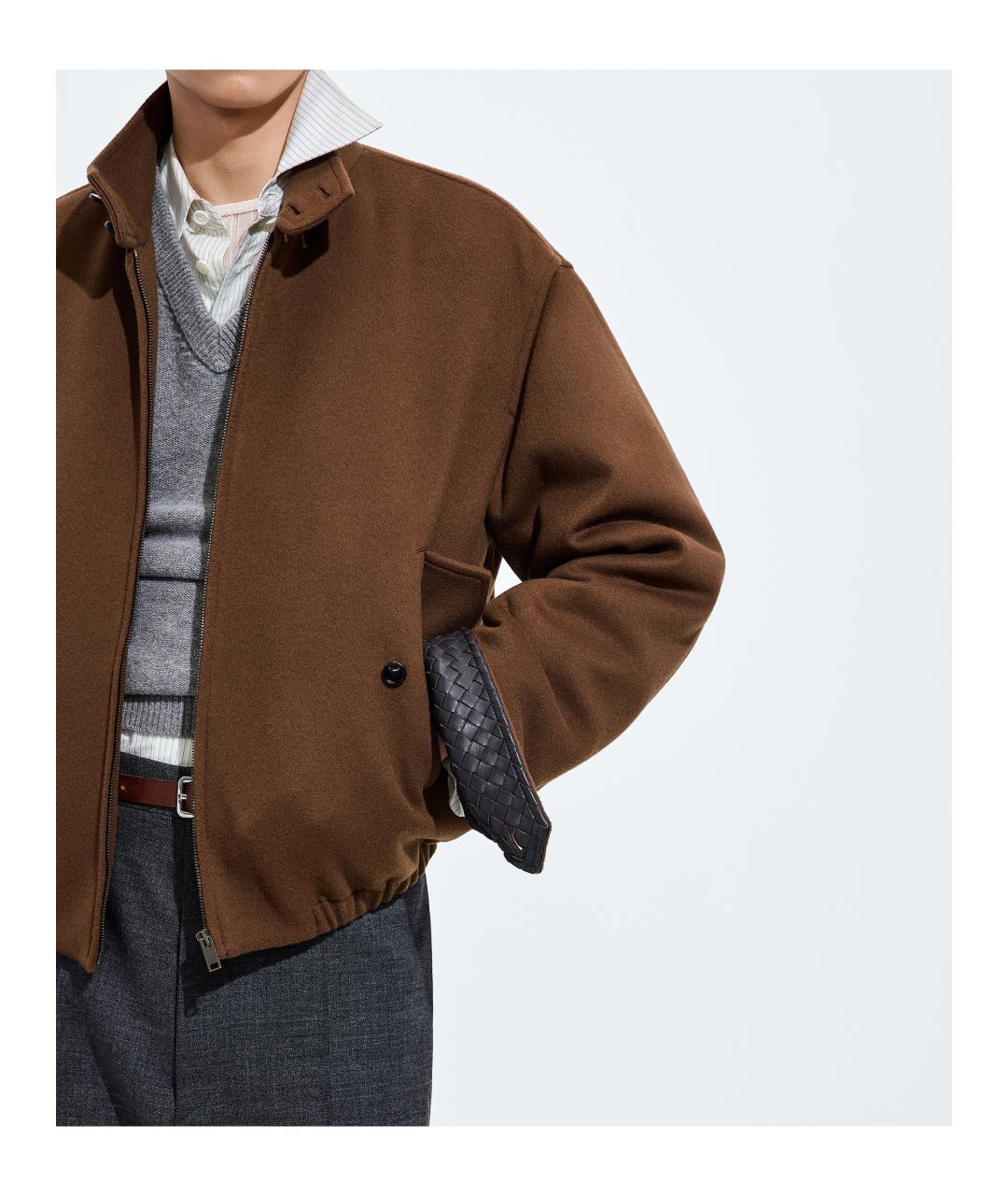 BOTTEGA VENETA Коричневая шерстяная куртка, фото 6