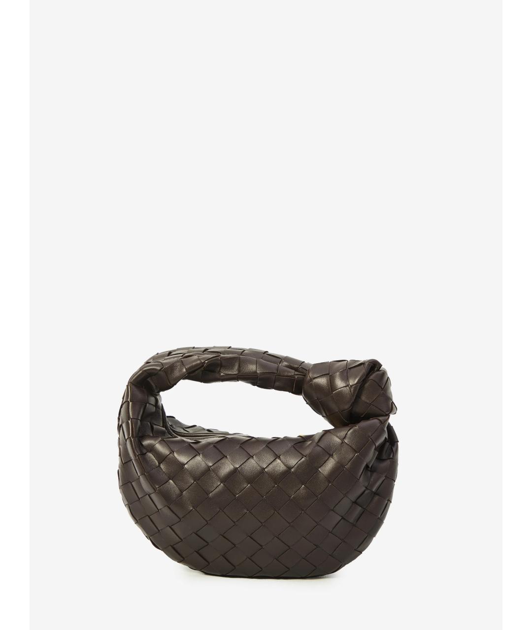 BOTTEGA VENETA Коричневая кожаная сумка с короткими ручками, фото 3