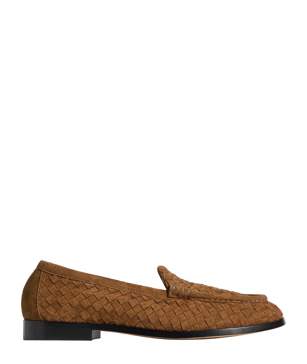BOTTEGA VENETA Коричневые кожаные лоферы, фото 1