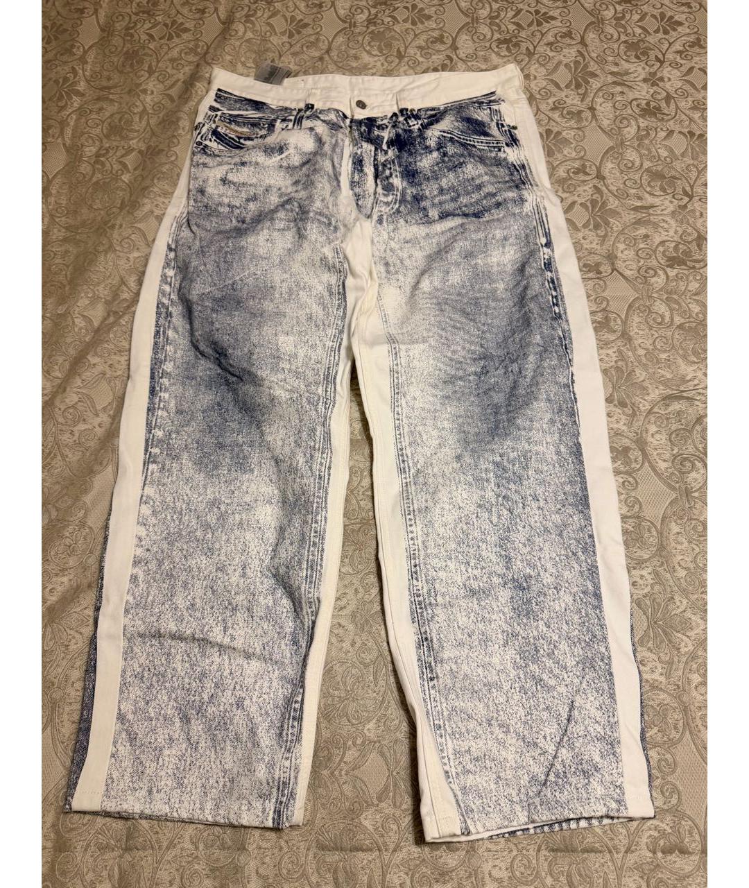 DIESEL Голубые хлопковые прямые джинсы, фото 6