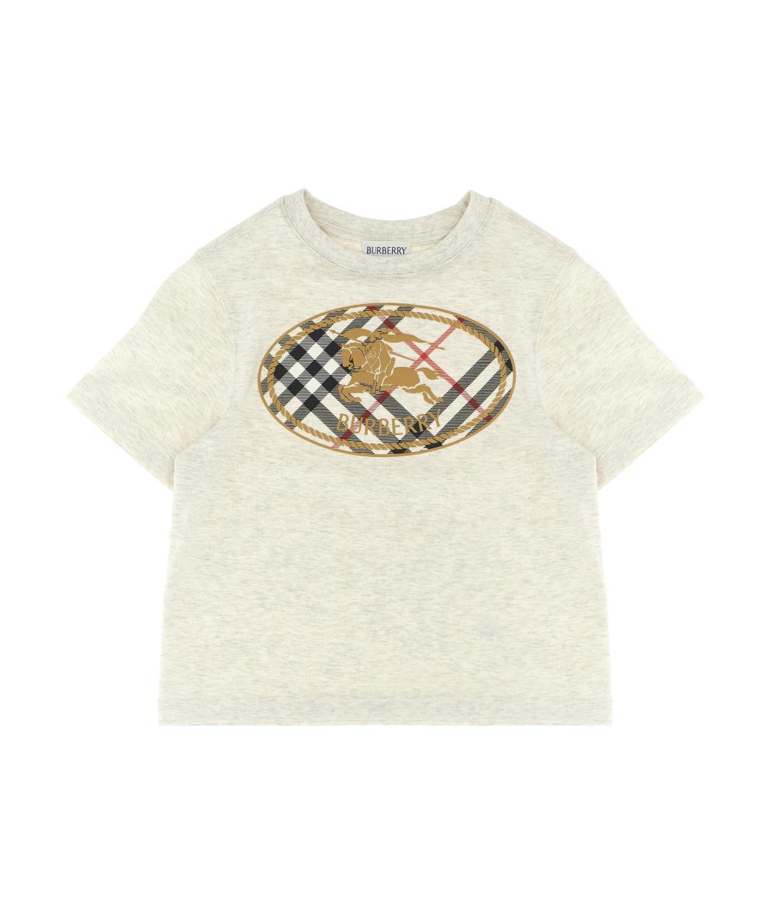 BURBERRY Мульти хлопковая детская футболка, фото 1