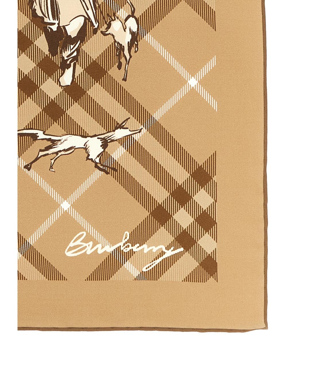 BURBERRY Бежевый шелковый шарф, фото 2