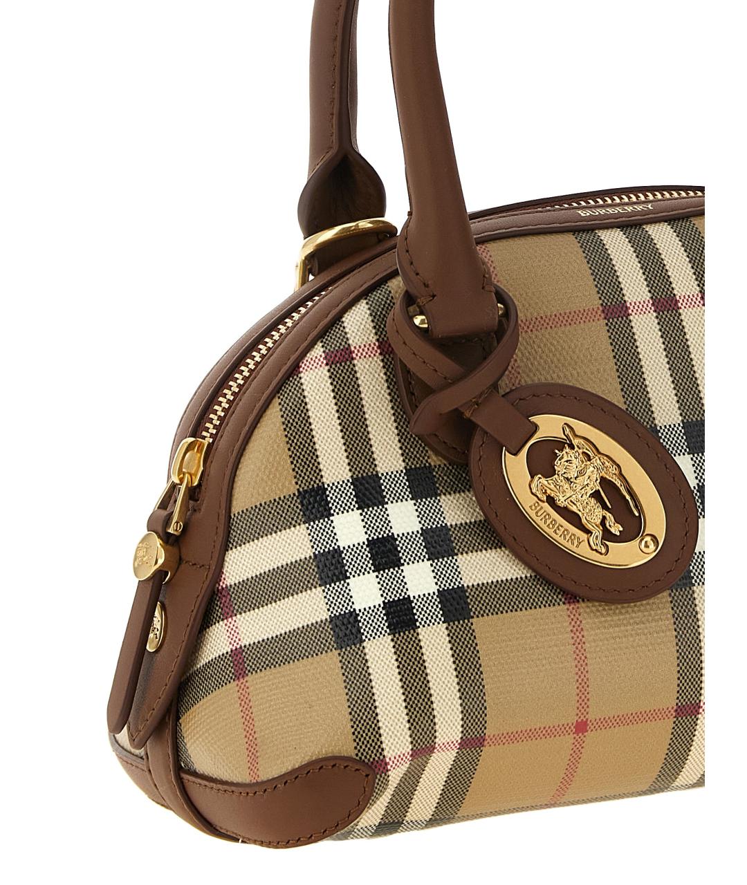 BURBERRY Бежевая хлопковая сумка с короткими ручками, фото 3