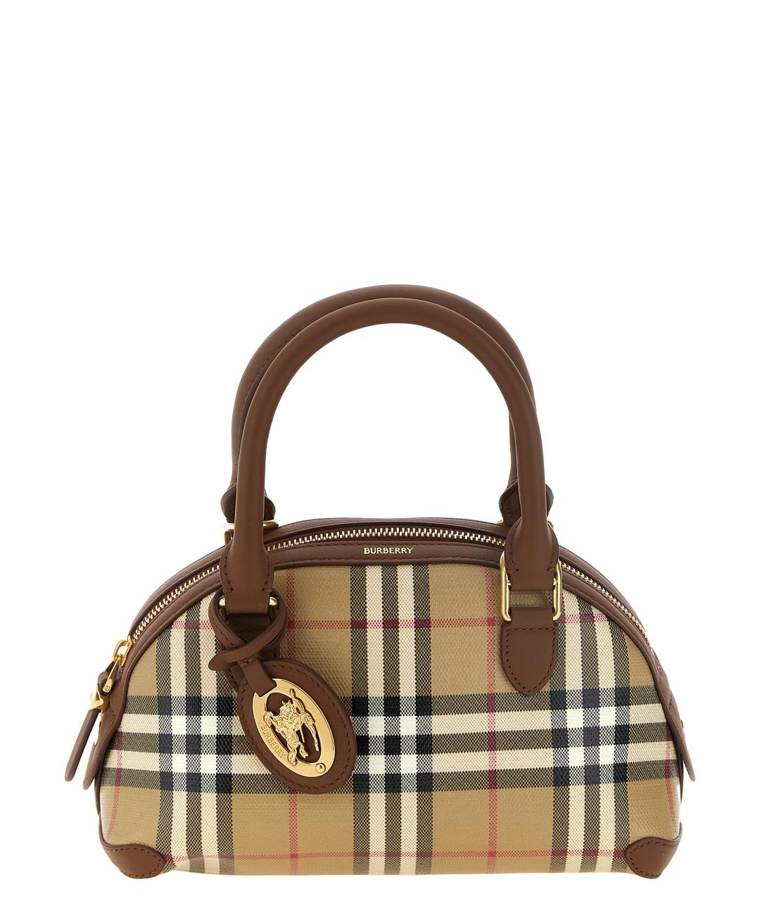 BURBERRY Бежевая хлопковая сумка с короткими ручками, фото 1