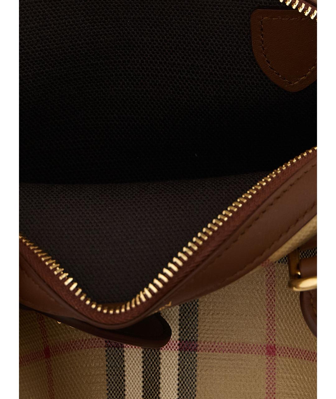BURBERRY Бежевая хлопковая сумка с короткими ручками, фото 4