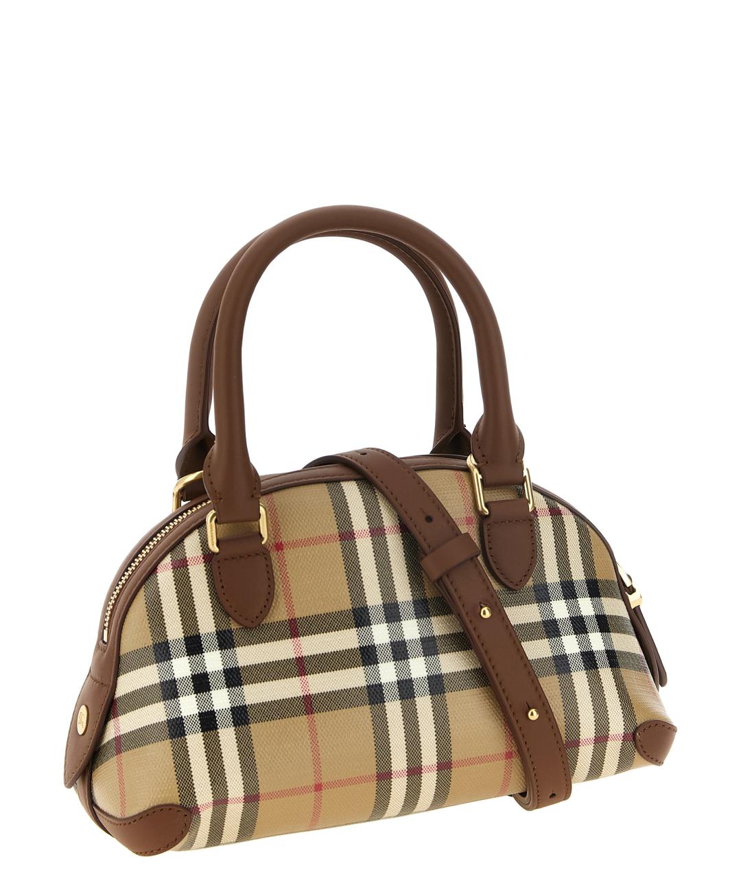 BURBERRY Бежевая хлопковая сумка с короткими ручками, фото 2