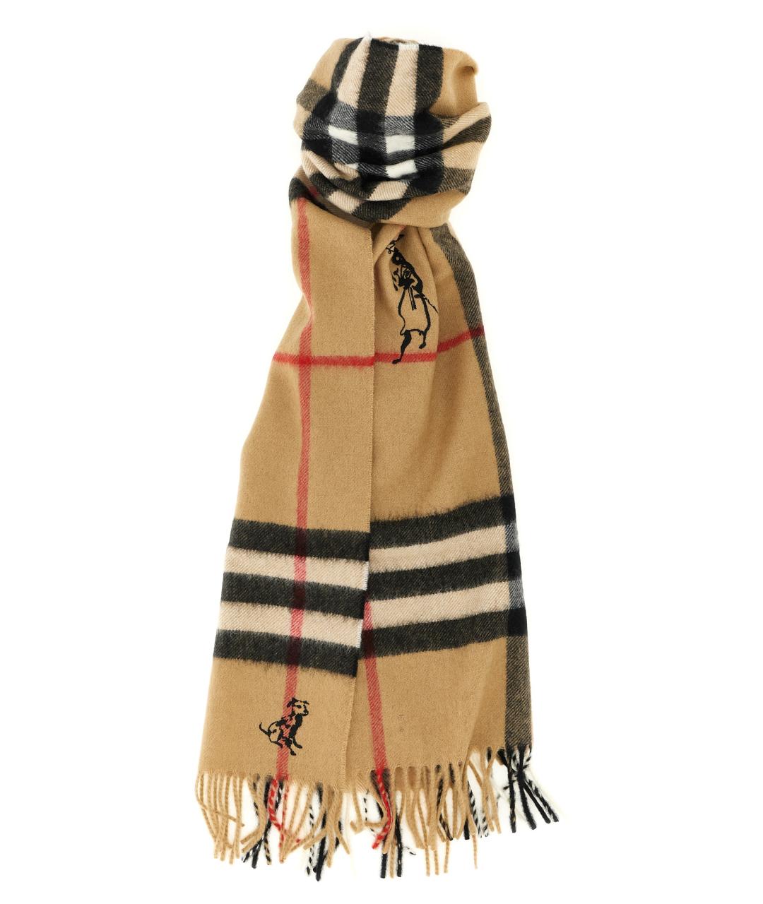 BURBERRY Бежевый кашемировый шарф, фото 1