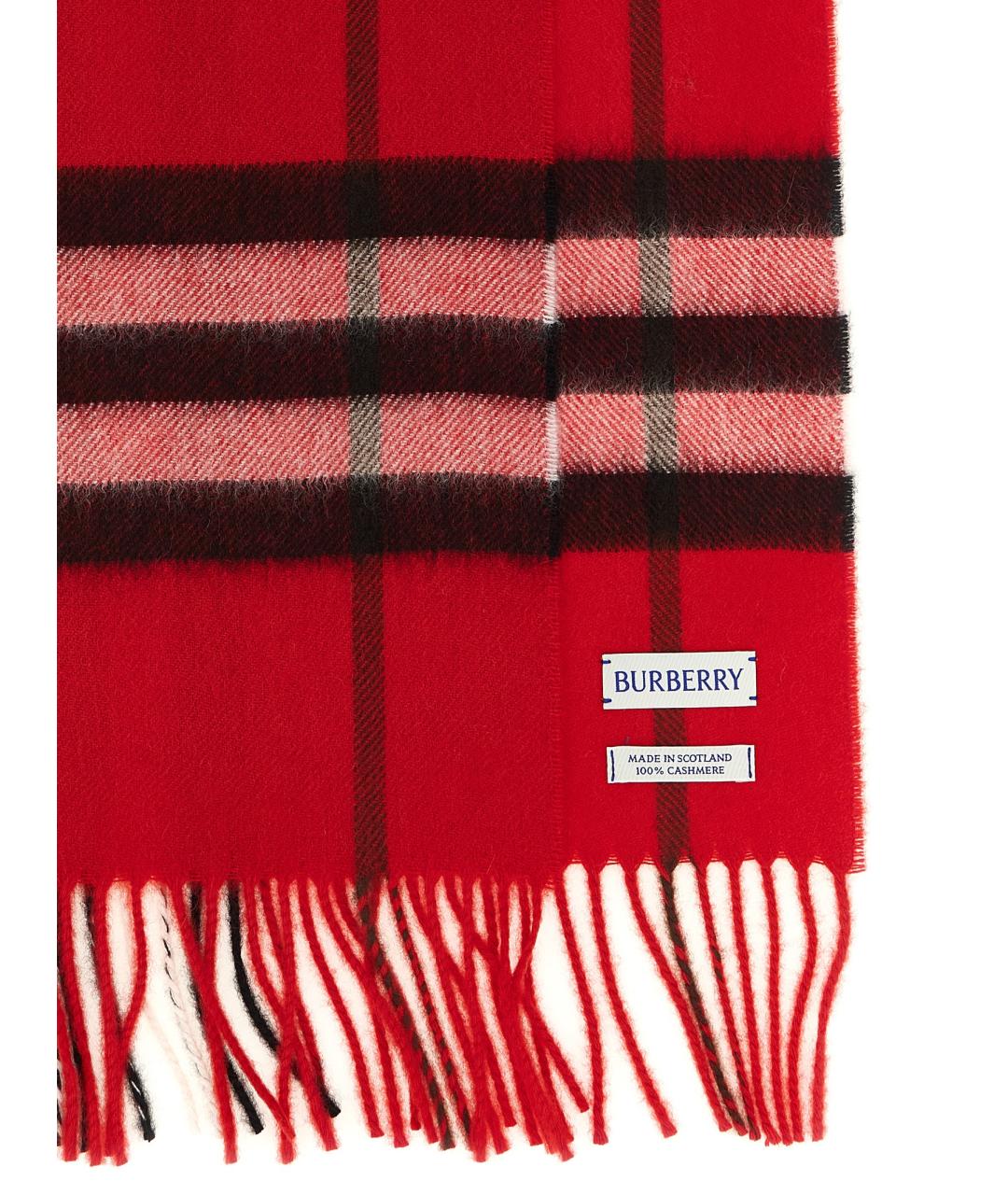 BURBERRY Красный кашемировый шарф, фото 2