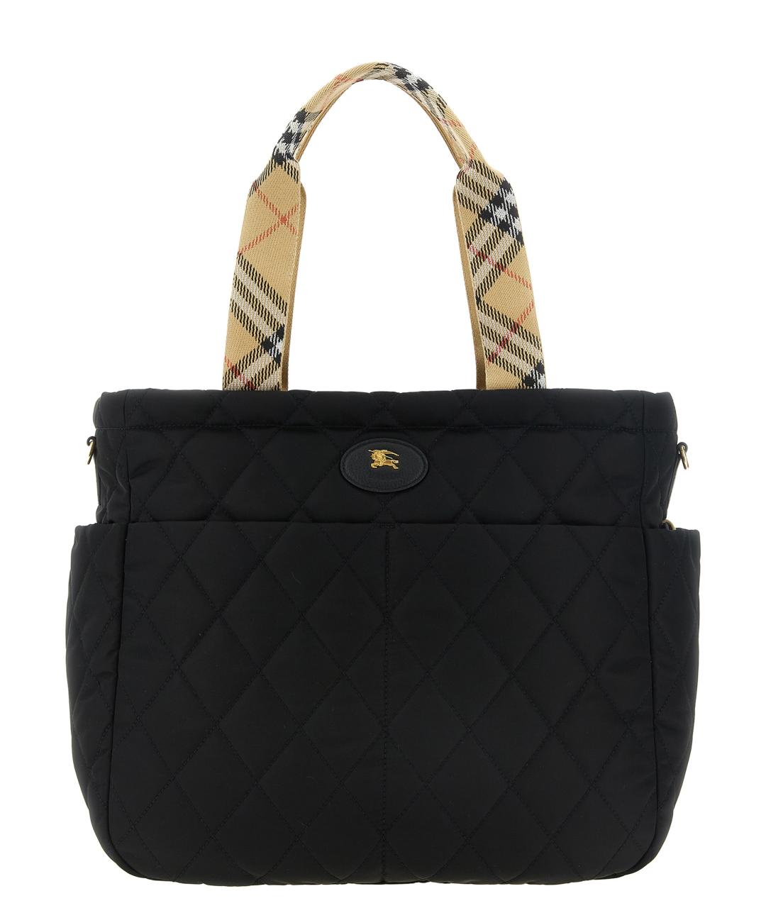 BURBERRY Черная тканевая сумка для мамы, фото 1