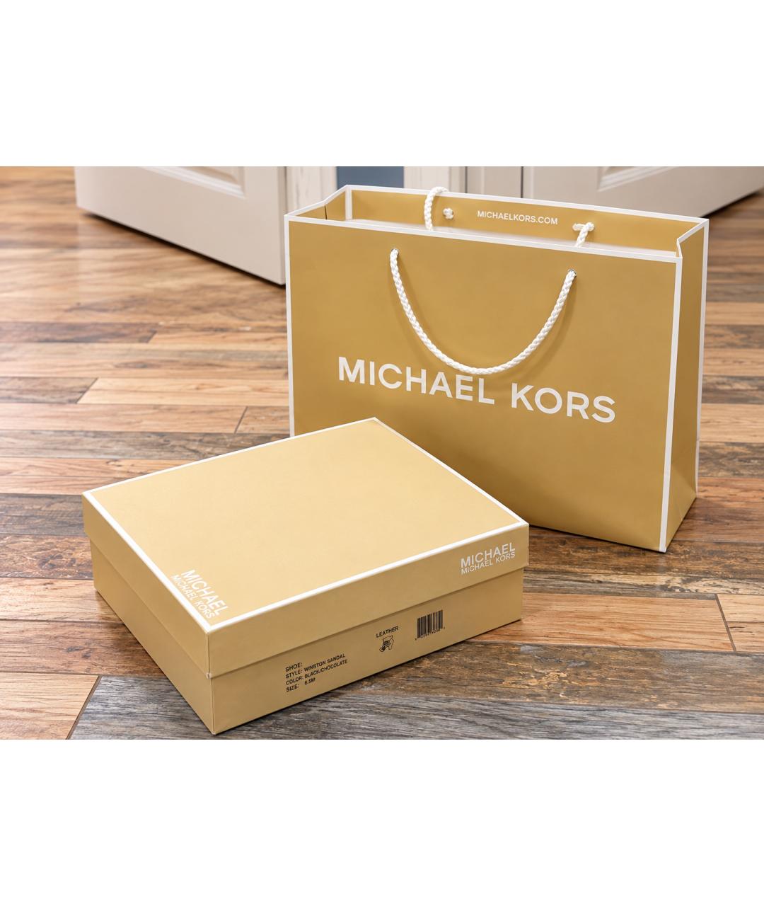 MICHAEL KORS Коричневые кожаные босоножки, фото 5