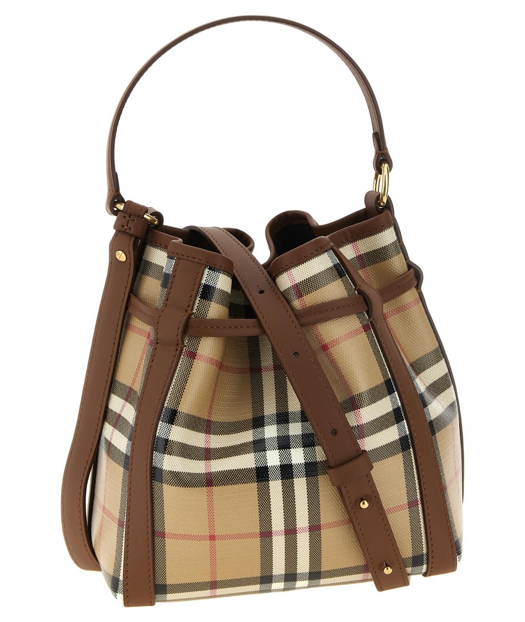 BURBERRY Бежевая хлопковая сумка с короткими ручками, фото 2